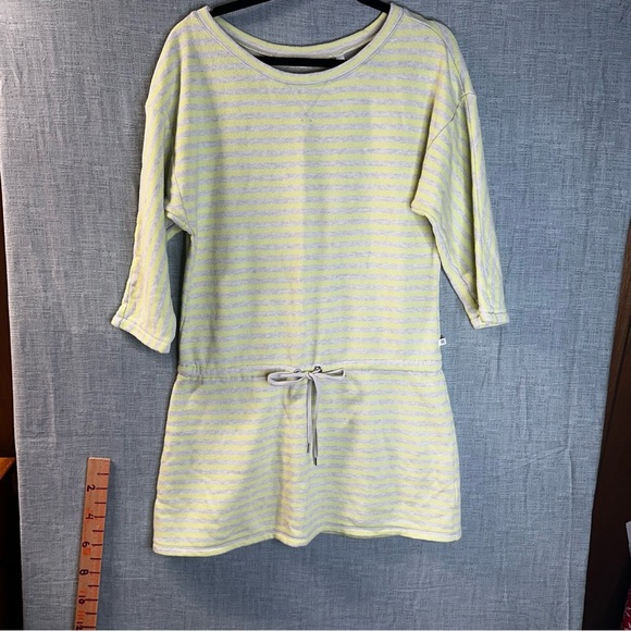 Victoria's Secret Dresses & Skirts - Victoria's Secret Striped Terry Knit Mini Dress Yellow Grey Drawstring Waist L
